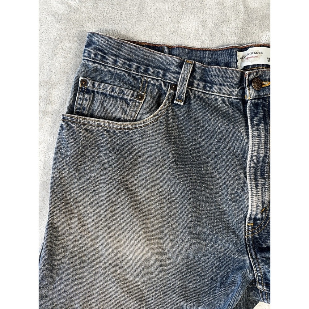 Signature By Levi Strauss jeans Mens 38x30 Blue straight Size faded coloring - Picture 5 of 11